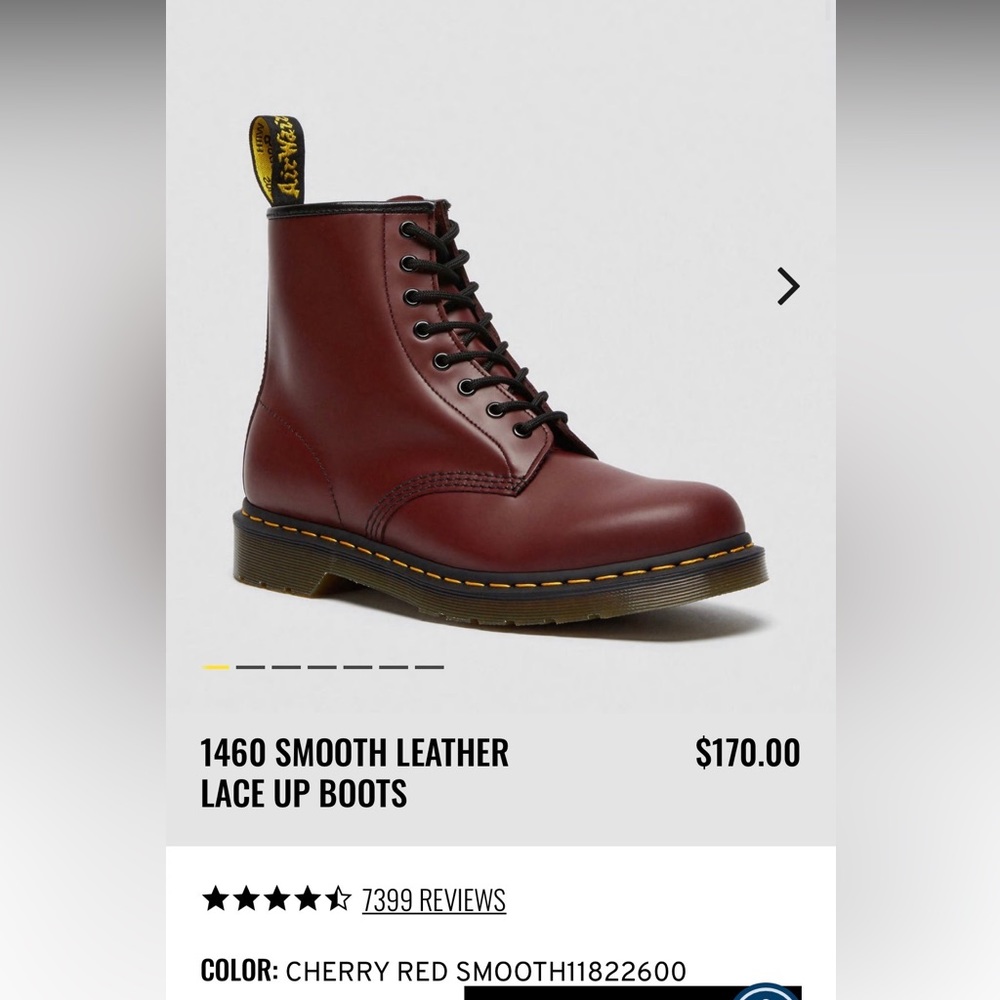 Dr. Marten Cherry Red Smooth combat boots